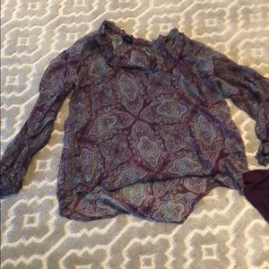 100 percent silk  floral top with cotton tank